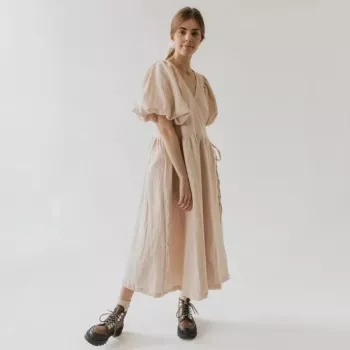 White Cotton Puff Sleeve Sundress: Fit, Style & Care