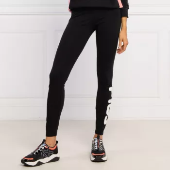 Fila Black Logo Leggings: Elastic Waist Comfort & Style